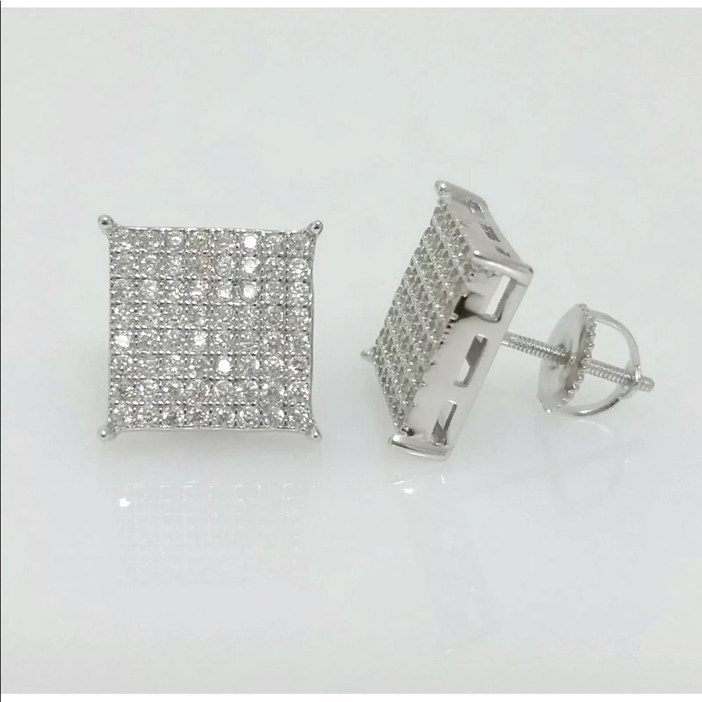 14k White Yellow Filled Gold CZ Earrings